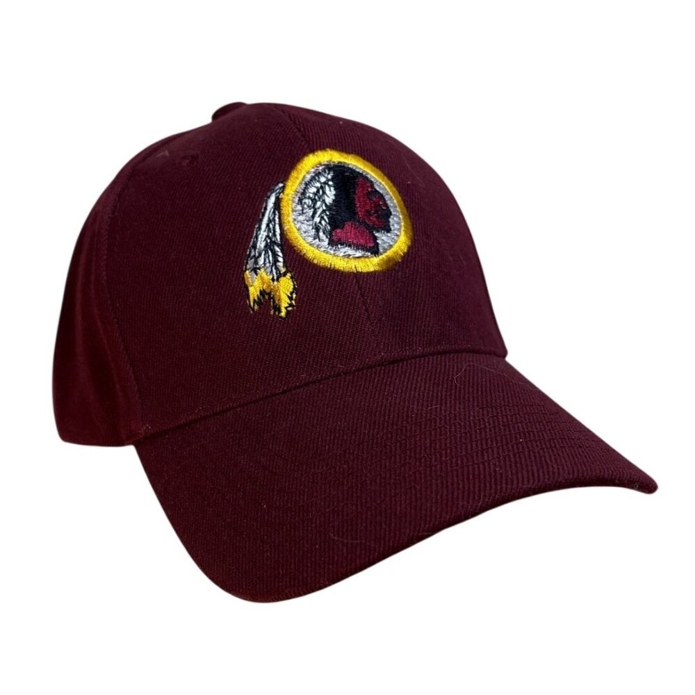 Washington Redskins Maroon Adjustable Baseball Cap With Embroidered Logo & Text